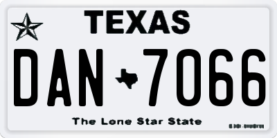 TX license plate DAN7066