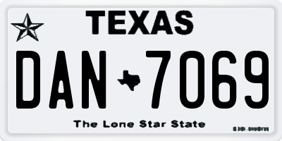 TX license plate DAN7069