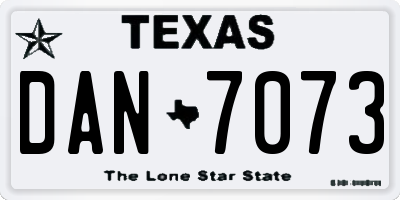 TX license plate DAN7073