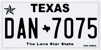 TX license plate DAN7075