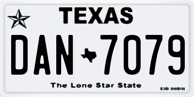TX license plate DAN7079