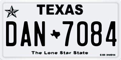 TX license plate DAN7084