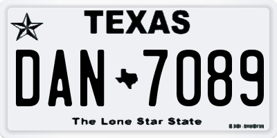 TX license plate DAN7089
