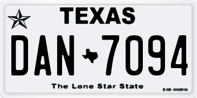 TX license plate DAN7094