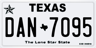 TX license plate DAN7095