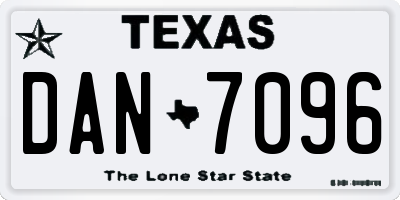 TX license plate DAN7096