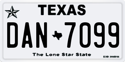 TX license plate DAN7099