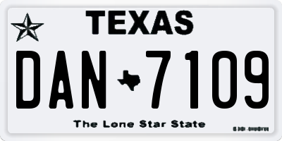 TX license plate DAN7109