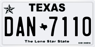 TX license plate DAN7110