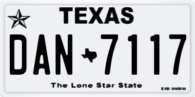 TX license plate DAN7117