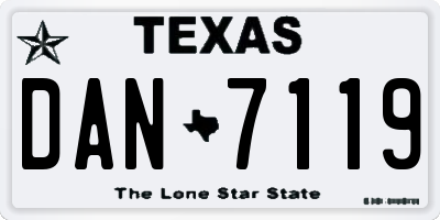 TX license plate DAN7119