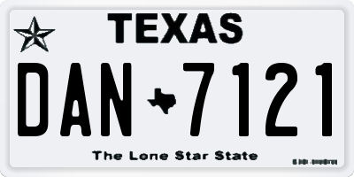 TX license plate DAN7121