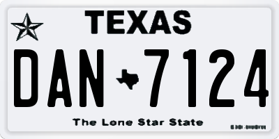TX license plate DAN7124