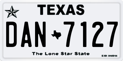 TX license plate DAN7127