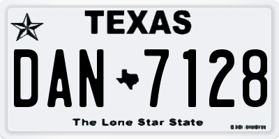 TX license plate DAN7128