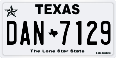 TX license plate DAN7129