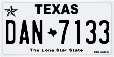 TX license plate DAN7133