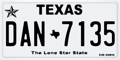 TX license plate DAN7135