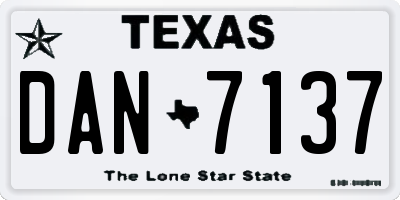 TX license plate DAN7137