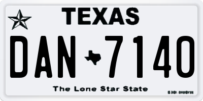 TX license plate DAN7140