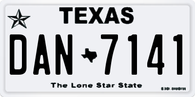 TX license plate DAN7141