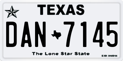 TX license plate DAN7145