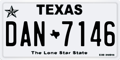 TX license plate DAN7146