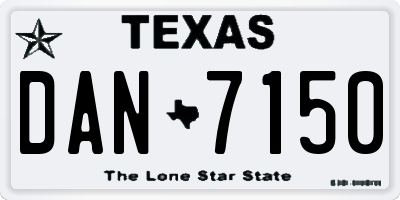 TX license plate DAN7150