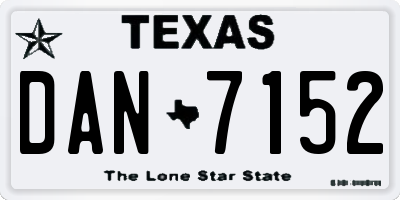 TX license plate DAN7152
