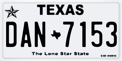 TX license plate DAN7153