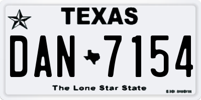 TX license plate DAN7154