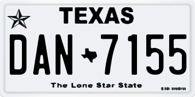 TX license plate DAN7155