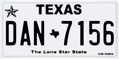 TX license plate DAN7156