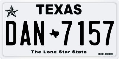 TX license plate DAN7157