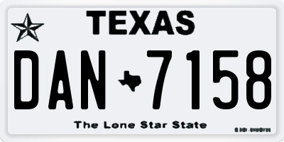 TX license plate DAN7158