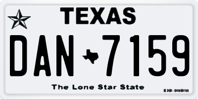 TX license plate DAN7159