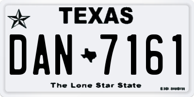 TX license plate DAN7161