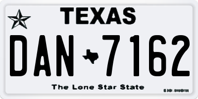 TX license plate DAN7162