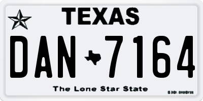 TX license plate DAN7164