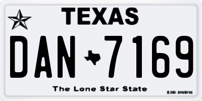 TX license plate DAN7169