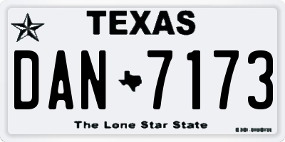 TX license plate DAN7173