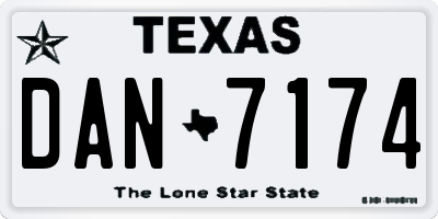TX license plate DAN7174