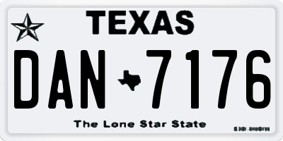 TX license plate DAN7176