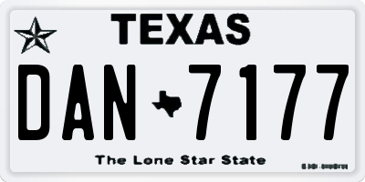 TX license plate DAN7177