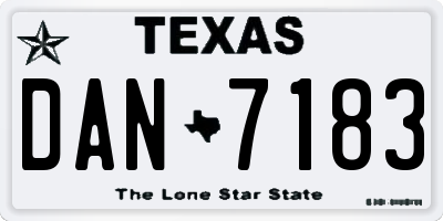 TX license plate DAN7183