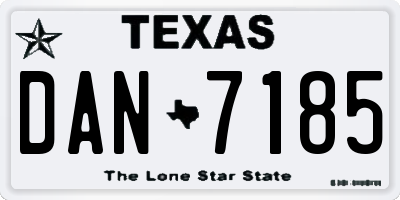 TX license plate DAN7185