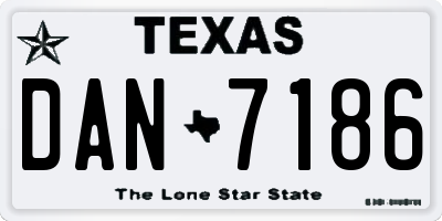 TX license plate DAN7186