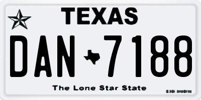 TX license plate DAN7188