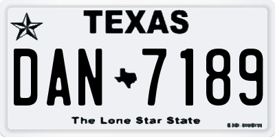 TX license plate DAN7189