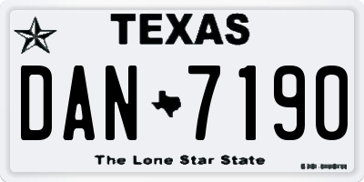 TX license plate DAN7190